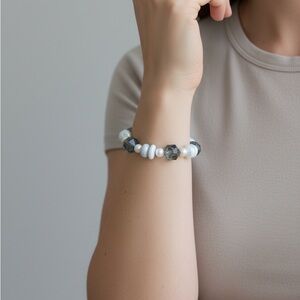 Owyhee Opal, freshwater, pearl, and  crystal Bracelet